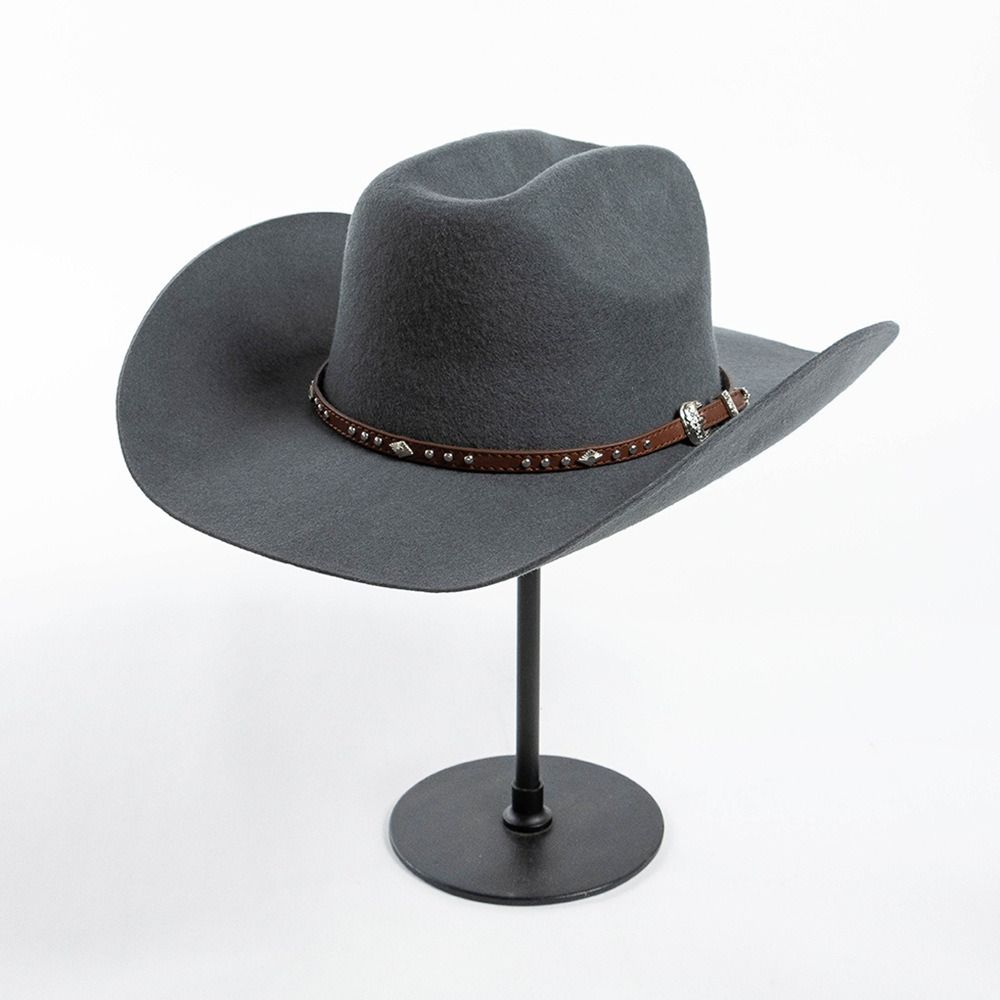 100% Wool Wool Cowboy Hat Wide - Fedora Hat Wool 评论和价格