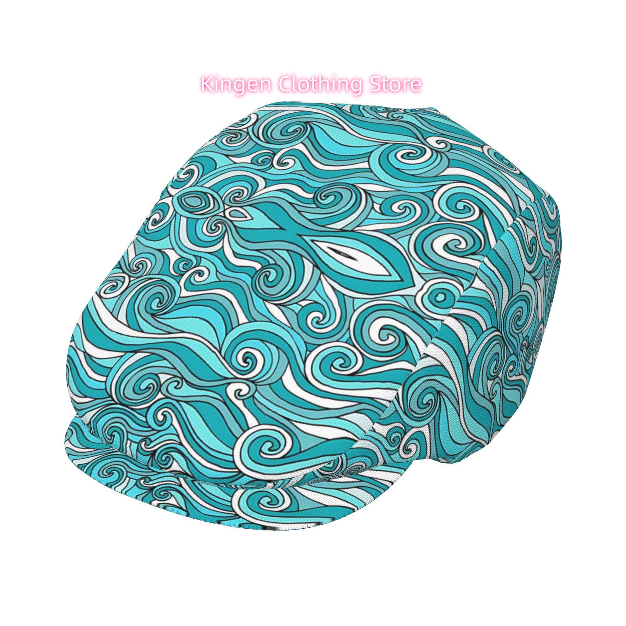 1pc Turquoise Blue & White Oce - Newsboy Cap Ivy 评论和价格
