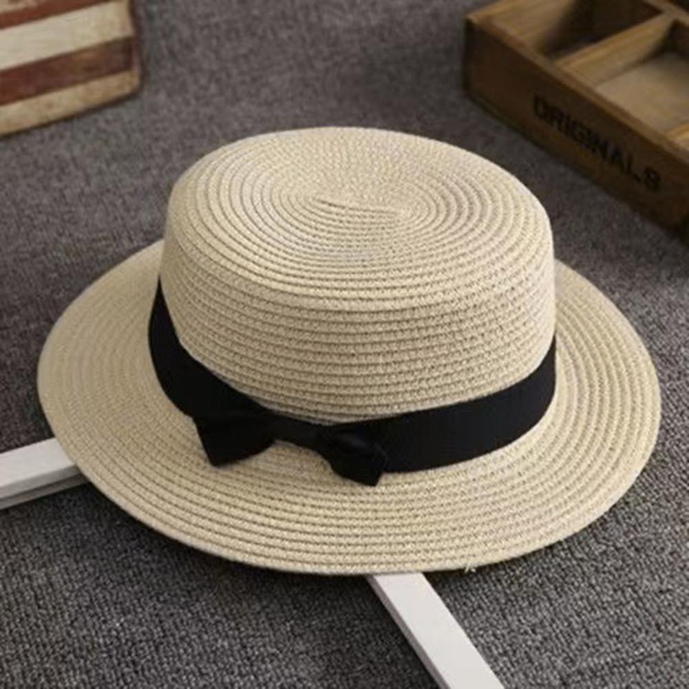 Beach Straw Hat Flat Top Wide  - Sun Hat Wide Brim 评论和价格