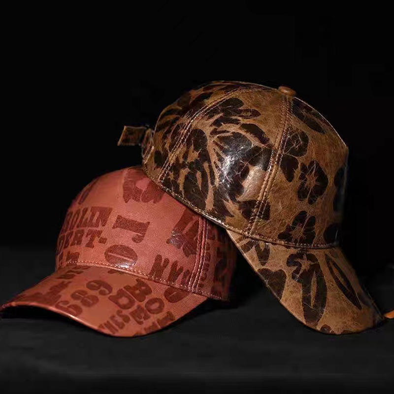 Letters Printed Leather Baseba - Baseball Cap Structured 评论和价格