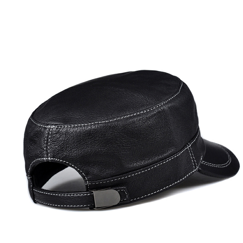 Trendy Lambskin Leather Flat T - Baseball Cap Structured 评论和价格