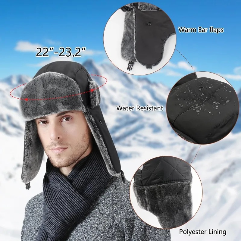 Snow Ski Army Military Ushanka - Trapper Hat Ear Flap 评论和价格